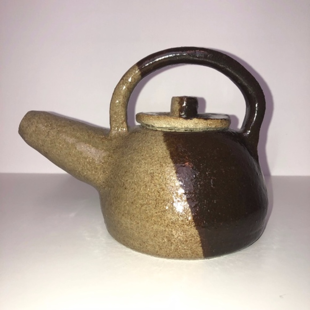Brown Small Decorative Tea Pot Pottery Ceramic Art
